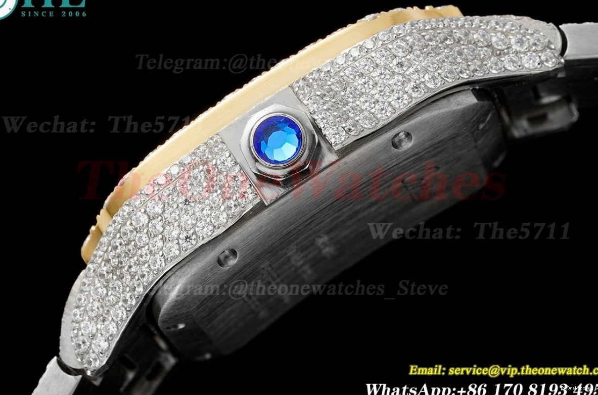 40mm Arab YG MY9015 SS Dia AMG XL Mens 100 Santos SS 0424